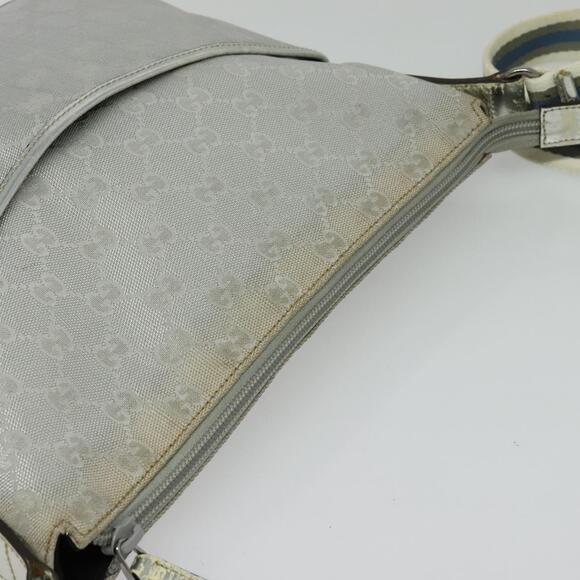 GUCCI GG Canvas Shoulder Bag Silver - Picture 6 of 12